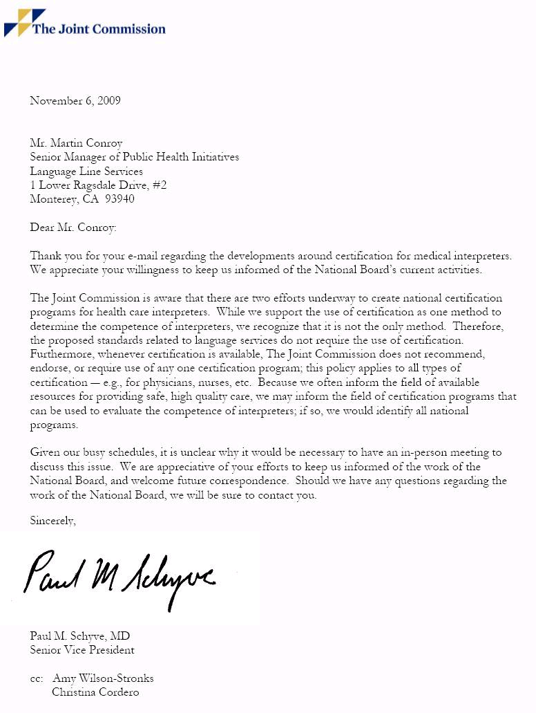 imia international medical interpreters association joint letter of recommendation